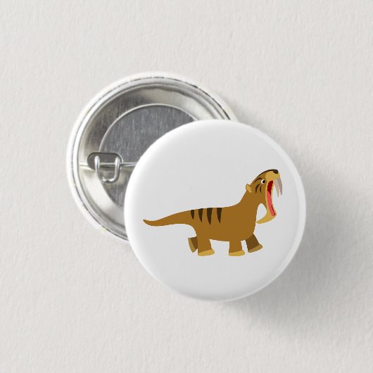 Gaping Mouth Cartoon Thylacosmilus Button Badge (Voorkant /achterkant)