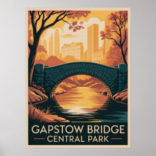 Gapstow Bridge Central Park Herfst Poster