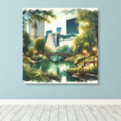 Gapstow Bridge Central Park New York City Canvas Afdruk (Insitu (Houten vloer))