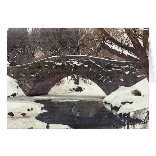 GAPSTOW BRUG IN WINTER NOTITIEKAART (Voorkant Horizontaal)