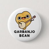 Gar-banjo Bean Funny Garbanzo Banjo Pun Ronde Button 5,7 Cm (Voorkant)