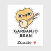 Gar-banjo Bean Funny Garbanzo Banjo Pun Sticker (Vel)