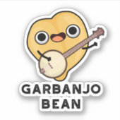 Gar-banjo Bean Funny Garbanzo Banjo Pun Sticker (Voorkant)