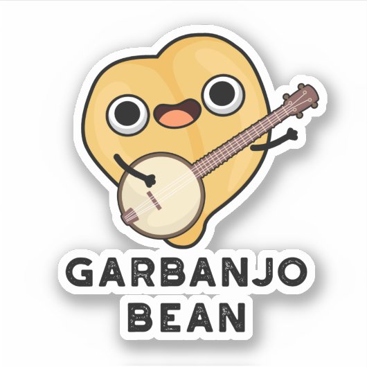 Gar-banjo Bean Funny Garbanzo Banjo Pun Sticker (Voorkant)