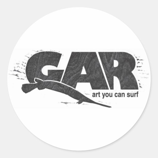 Gar Surfboards Ronde Sticker (Voorkant)