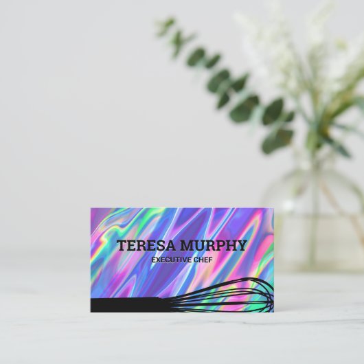 Gar whisk | Regenboog Vloeistof Visitekaartje (Staand voorkant)