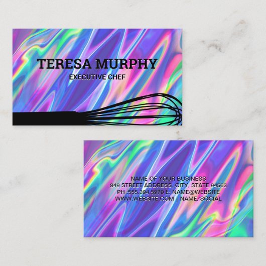 Gar whisk | Regenboog Vloeistof Visitekaartje (Voorkant / Achterkant)