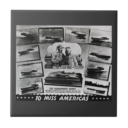 Gar Wood 10 Miss Americas  Race Boats Tegeltje (Voorkant)