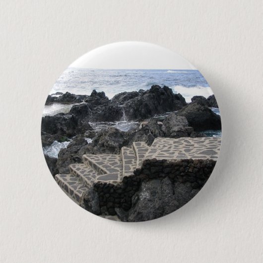 Garachico, aangepaste Tenerife-knop Ronde Button 5,7 Cm (Voorkant)