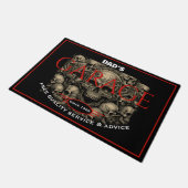 Garage Any Name Always Open Skulls Black Red Deurmat (Schuin)