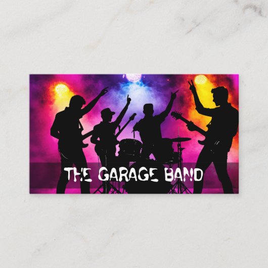 Garage Band For Hire Music Business Cards Visitekaartje (Voorkant)