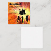 Garage Band Rock en Roll Vierkante Visitekaartje (Voorkant / Achterkant)