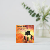 Garage Band Rock en Roll Vierkante Visitekaartje (Staand voorkant)