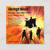 Garage Band Rock en Roll Vierkante Visitekaartje (Voorkant)