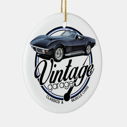 Garage Black Corvette Keramisch Ornament (Rechts)