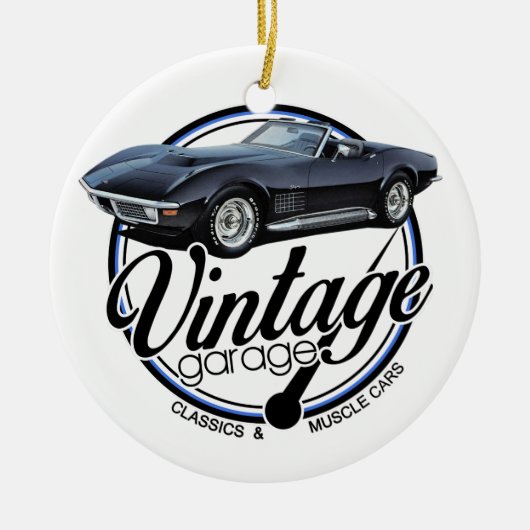  Garage Black Corvette Keramisch Ornament (Voorkant)