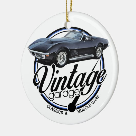 Garage Black Corvette Keramisch Ornament (Links)