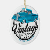  Garage Blue Truck Keramisch Ornament (Rechts)