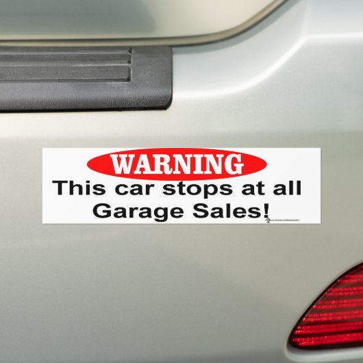 garage bumpersticker (Op auto)