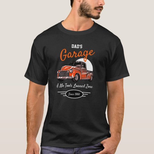 Garage Dad's Fifties Chevy Funny Slogan Oranje T-shirt (Voorkant)