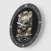 Garage Dad's of Any Name Skulls Zwart Grijs Grote Klok (Hoek)