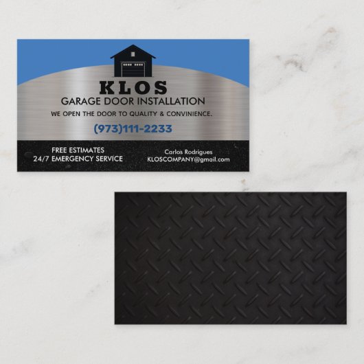 Garage deur slogans visitekaartje (Voorkant / Achterkant)