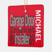 Garage-deuropenbouwer Extraordinaire CUSTOM Keramisch Ornament (Links)