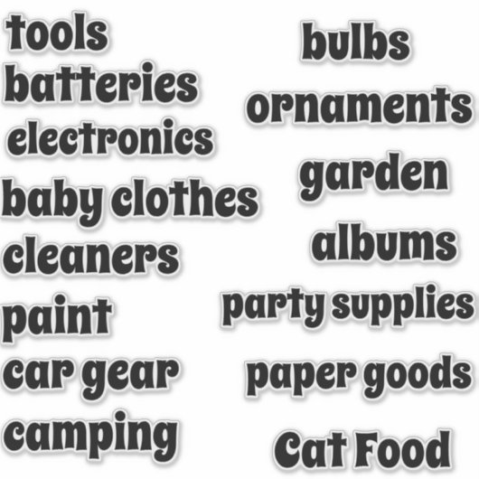 Garage die  vinyl organiseert sticker (Voorkant)