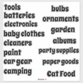 Garage die  vinyl organiseert sticker (Vel)