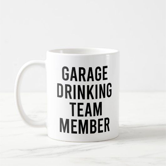 Garage Drink teamlid Grappig Drink offerte Koffiemok (Links)