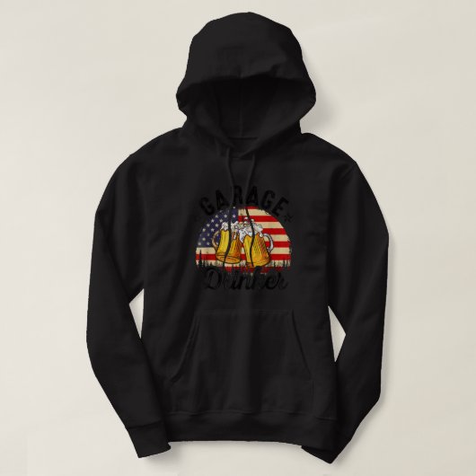 Garage Drinker Amerikaanse vlag Mannen Garage Beer Hoodie (Design voorkant)