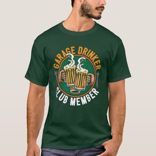 Garage Drinker Mechanic Car Auto Diesel Beer Lover T-shirt (Voorkant)