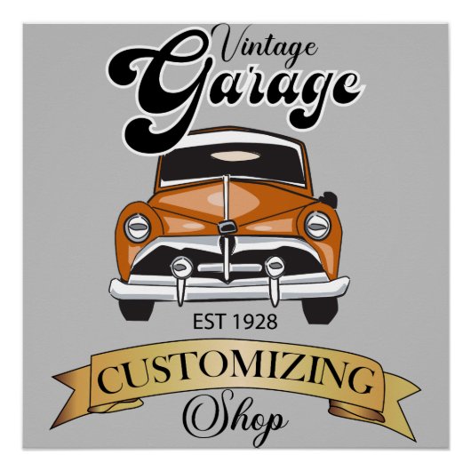  Garage en Shop Sign Perfect Poster (Voorkant)