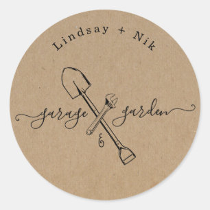 Garage en tuinbridal/paardenschoen ronde sticker