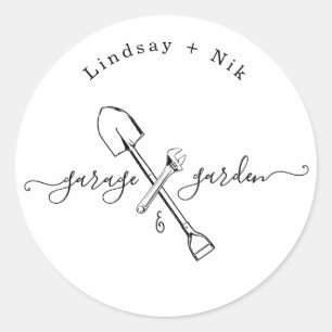 Garage en tuinbridal/paardenschoen ronde sticker