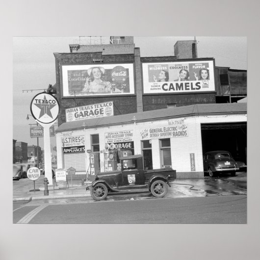 Garage & Filling Station, 1940.  foto Poster (Voorkant)