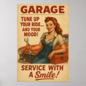  Garage Girl Art Poster (Voorkant)