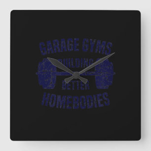 Garage Gyms Gebouw betere homeorganismen Barbell G Vierkante Klok