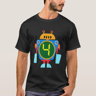 Garage Kids Kleine Robot Verjaardag 4e Verjaardag T-shirt