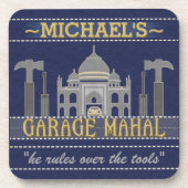 Garage Mahal Funny Man Cave | Aangepaste naam Drankjes Onderzetter (Voorkant)