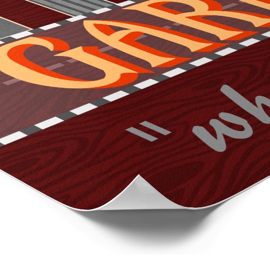 Garage Mahal Man Cave Funny Personalized Guy Humor Poster (Hoek)