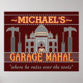 Garage Mahal Man Cave Funny Personalized Guy Humor Poster (Voorkant)