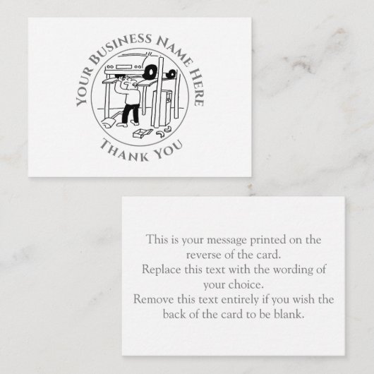 Garage Mechanic Bedankt voor je briefkaart (Voorkant / Achterkant)