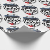 Garage met zwarte corvette Cadeaupapier (Hoek)