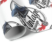 Garage met zwarte corvette Cadeaupapier (Rol Hoek)