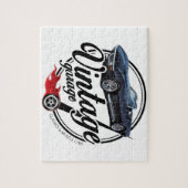  Garage met zwarte corvette Legpuzzel (Verticaal)