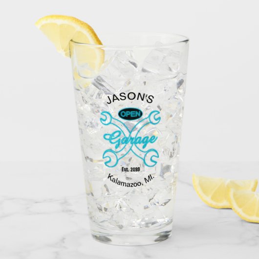 Garage Moersleutels Drinkware Glas Tumbler Soda Th (Voorkant ijs)