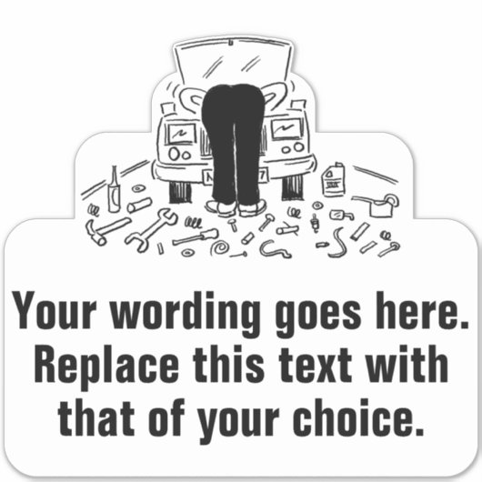 Garage monteur of auto onderhoud sticker (Voorkant)