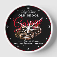 Garage Old School Elke naam Black Red Vintage Car