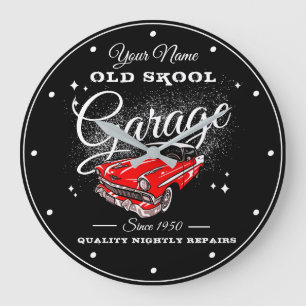 Garage Old School Jouw naam Red Chevy Vintage Grote Klok